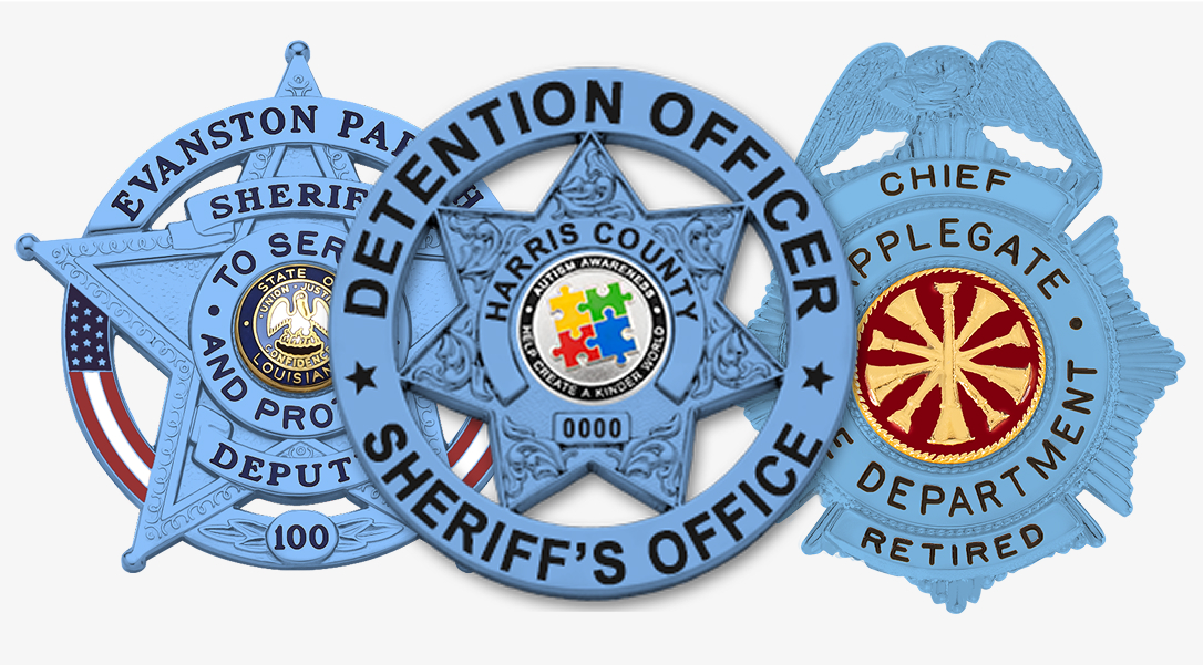 Blue autism awareness badges by smith & warren