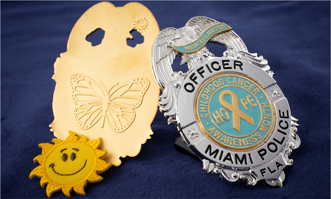 miami police badge for childhood cancer