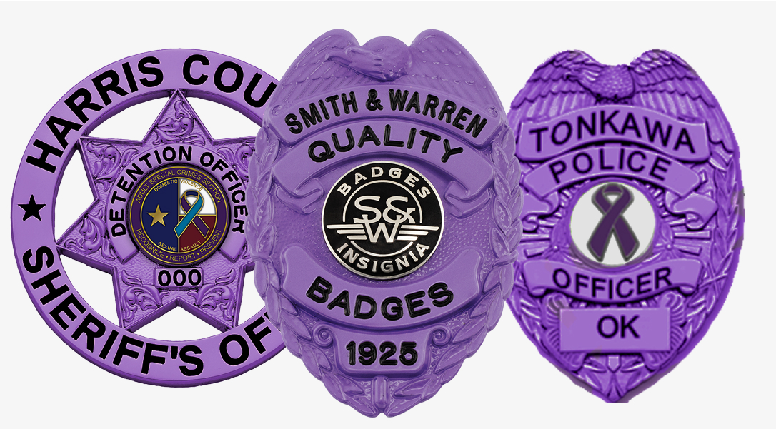 Purple badges for domestic violence by Smith & Warren